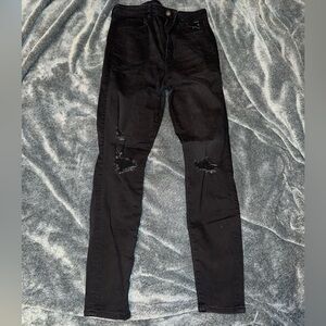 American eagle black ripped jeans